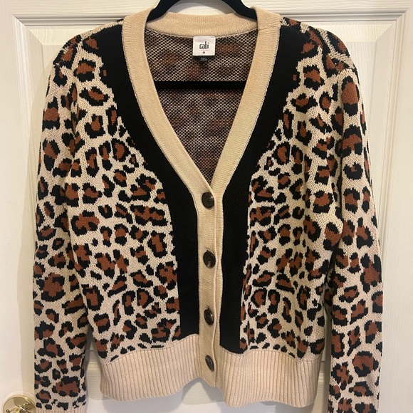 CAbi Leopard Print Cardigan - Tan, Black, and Brown - Picture 8 of 8